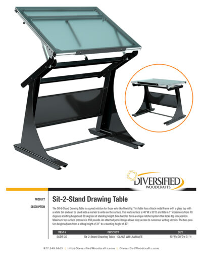 Diversified Woodcrafts Sit-2-Stand Drawing Table